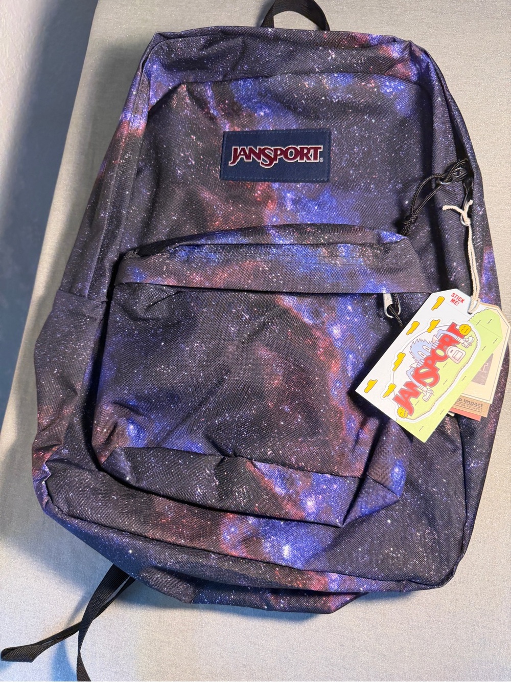 NWT JanSport SuperBreak One Night Sky Galaxy Backpack Purple Blue 26L School Bag